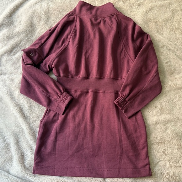 NWT Anthropologie Daily Practice Long-Sleeve Pop Trick Dress Burgundy Size M - Picture 8 of 13